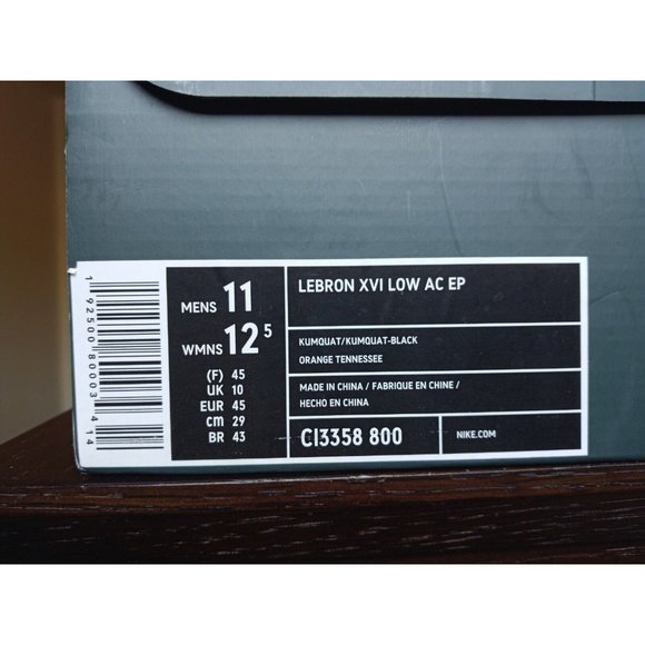 Nike LeBron 16 XVI Low AC EP Atmos \'Safari\' - Men\'s US 11 - CI3358-800